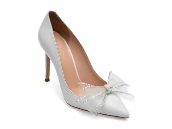 Pantofi EPICA albi, 26799, din piele naturala