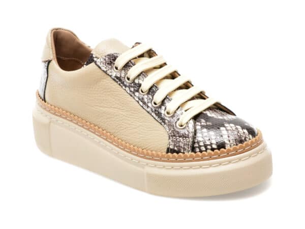 Pantofi EPICA bej, 65027, din piele naturala