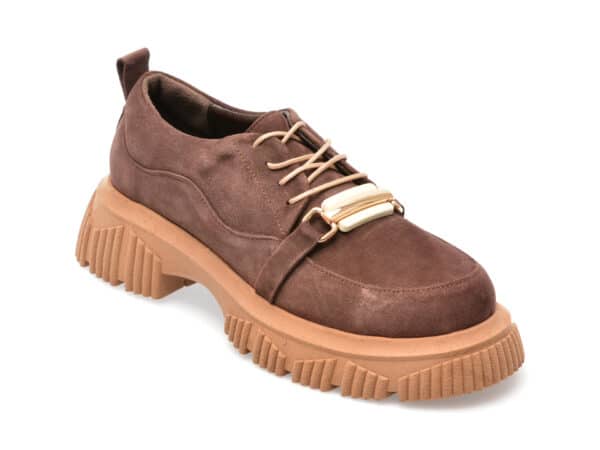 Pantofi EPICA maro, 35457, din piele intoarsa