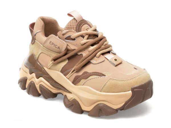 Pantofi EPICA maro, 8501, din piele ecologica