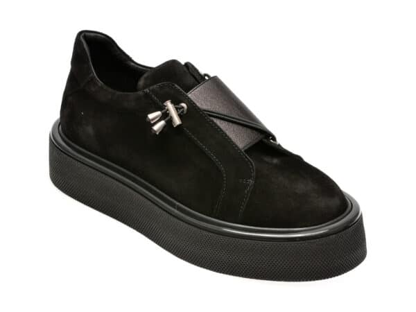Pantofi EPICA negri, 348955, din piele intoarsa