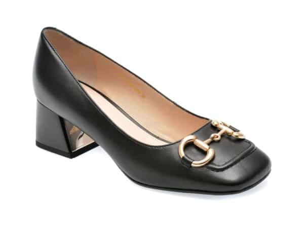 Pantofi EPICA negri, E10701A, din piele naturala