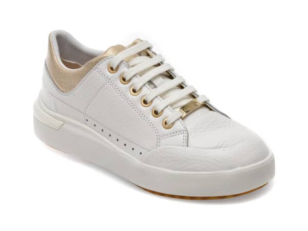 Pantofi GEOX albi, D36QFA, din piele naturala
