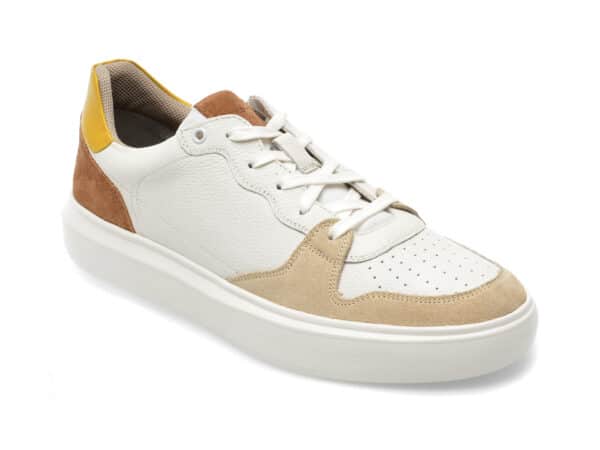 Pantofi GEOX albi, U355WB, din piele naturala
