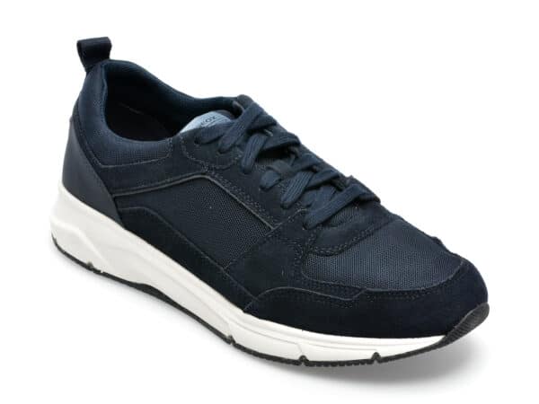 Pantofi GEOX bleumarin, U35CZA, din piele intoarsa si material textil