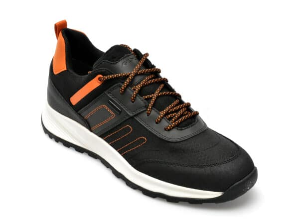 Pantofi GEOX negri, U35EZA, din piele ecologica si material textil