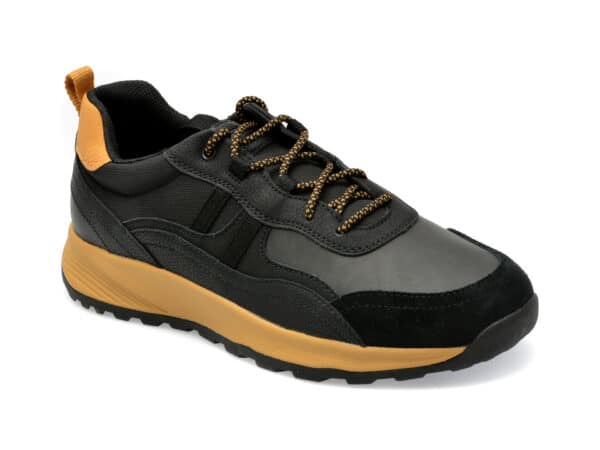 Pantofi GEOX negri, U36EYA, din piele ecologica