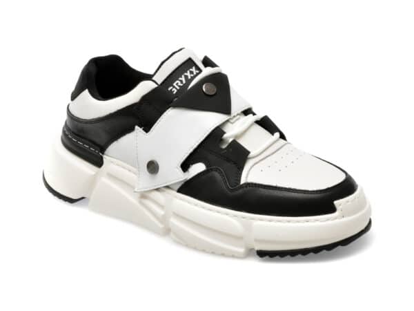 Pantofi GRYXX alb-negru, 173, din piele naturala