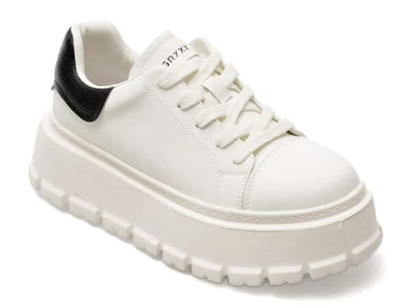 Pantofi GRYXX albi, A9227, din piele naturala