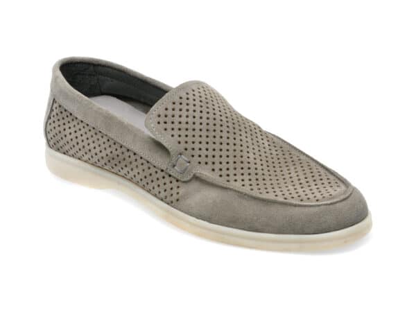 Pantofi GRYXX gri, M6864, din piele intoarsa