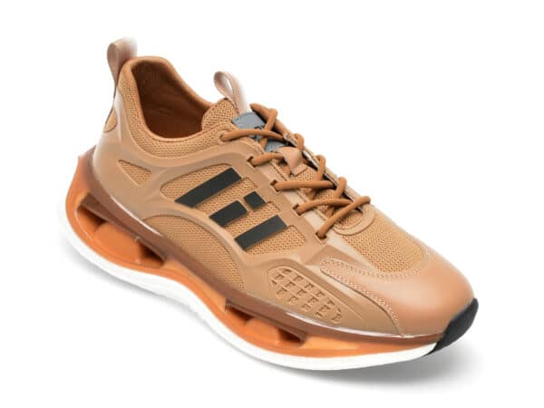 Pantofi GRYXX maro, J220030, din material textil si piele ecologica