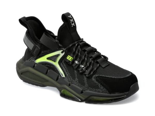 Pantofi GRYXX negri, A186, din material textil