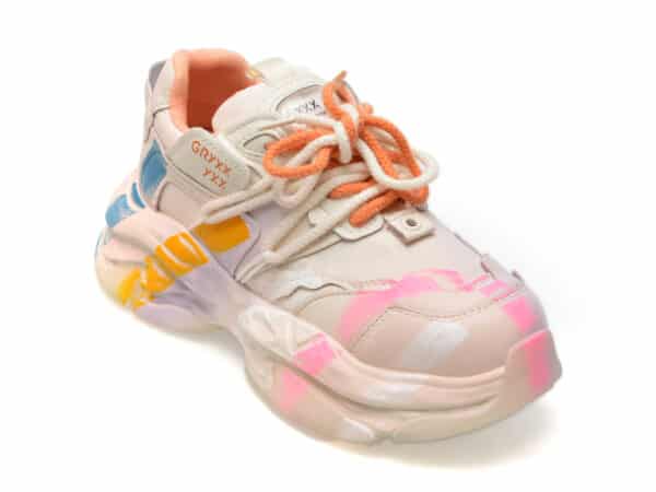 Pantofi GRYXX portocalii, 1628, din piele naturala