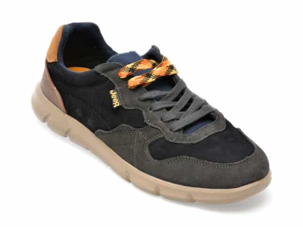 Pantofi JEEP bleumarin, M32100A, din piele intoarsa