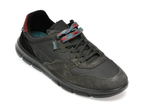 Pantofi JEEP negri, M32101A, din piele naturala