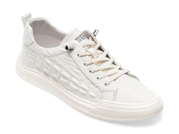 Pantofi OTTER albi, E195, din piele naturala