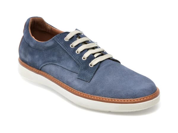 Pantofi OTTER bleumarin, 8944, din piele intoarsa