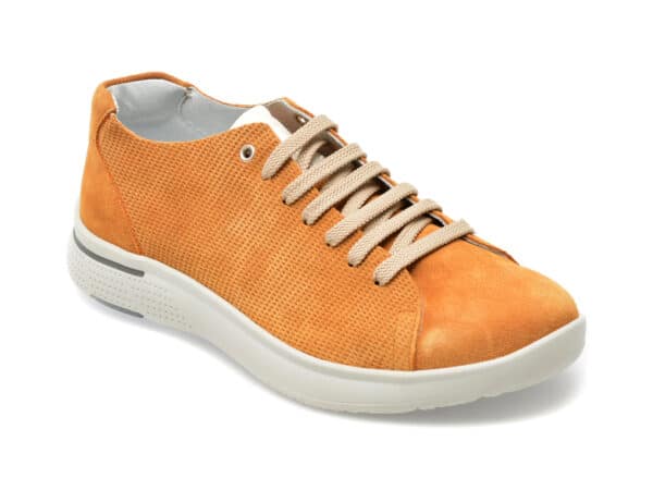 Pantofi OTTER galbeni, 8960, din piele intoarsa