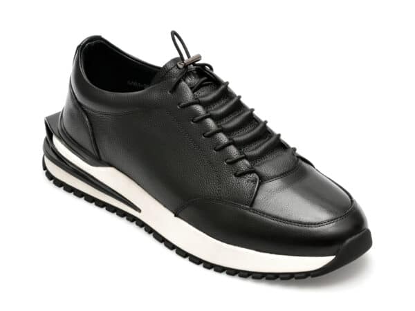 Pantofi OTTER negri, 6461, din piele naturala