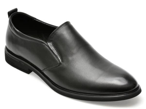 Pantofi OTTER negri, SN30013, din piele naturala