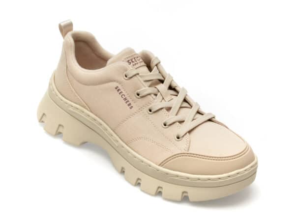 Pantofi SKECHERS albi, ROADIES SURGE, din material textil