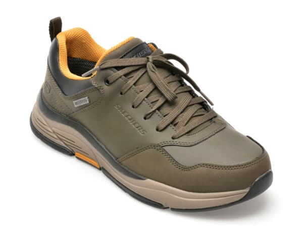 Pantofi SKECHERS kaki, BENAGO, din piele naturala