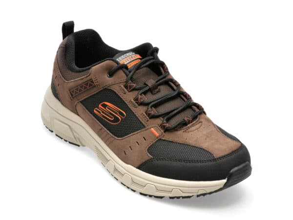Pantofi SKECHERS maro, OAK CANYON, din piele intoarsa si material textil
