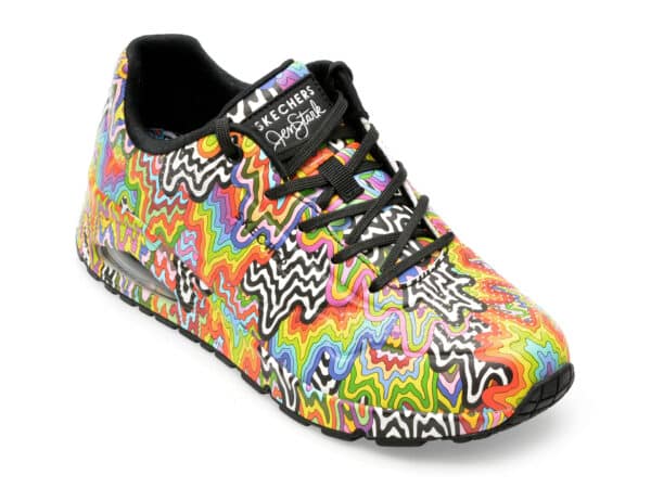 Pantofi SKECHERS multicolor, UNO, din piele ecologica
