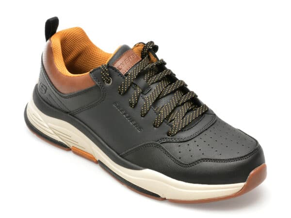 Pantofi SKECHERS negri, BENAGO, din piele naturala
