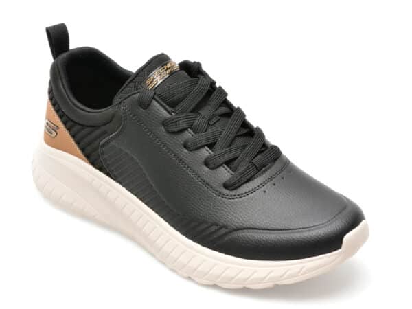 Pantofi SKECHERS negri, BOBS SQUAD CHAOS, din piele ecologica