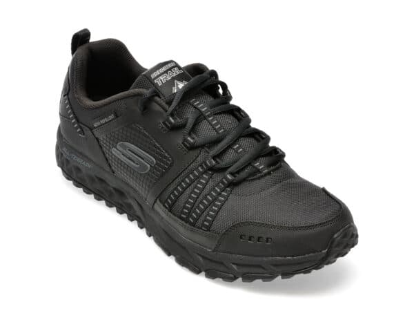 Pantofi SKECHERS negri, ESCAPE PLAN, din material textil