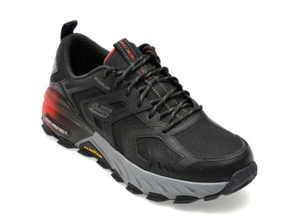 Pantofi SKECHERS negri, MAX PROTECT, din piele ecologica