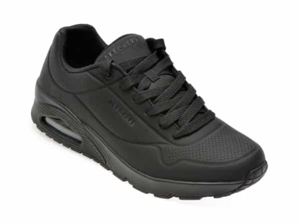Pantofi SKECHERS negri, UNO-STAND ON AIR, din piele ecologica