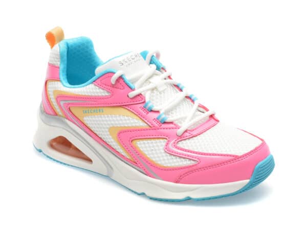 Pantofi SKECHERS roz, TRES-AIR, din piele ecologica