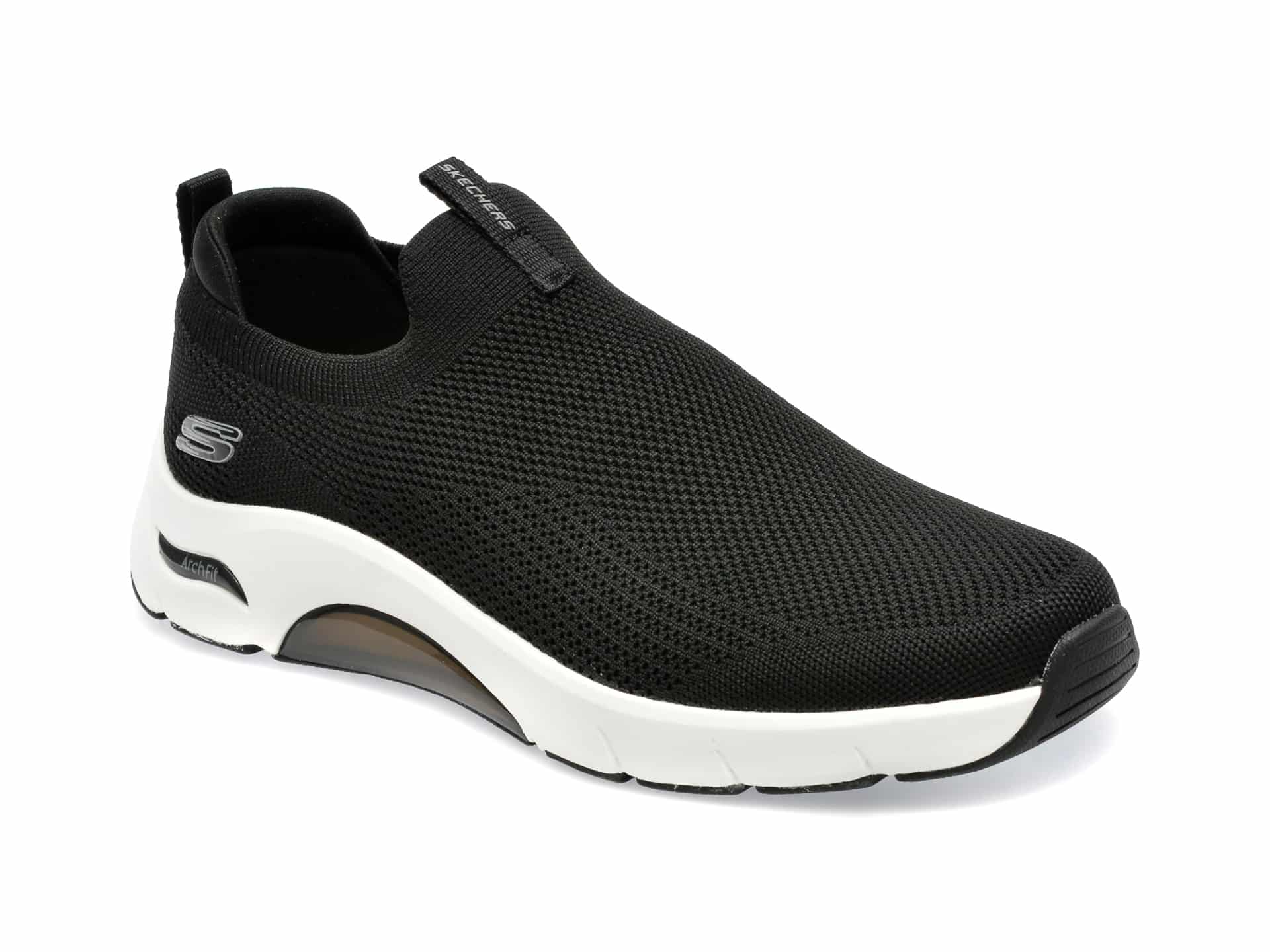 Pantofi sport SKECHERS negri, SKECH-AIR ARCH FIT, din material textil