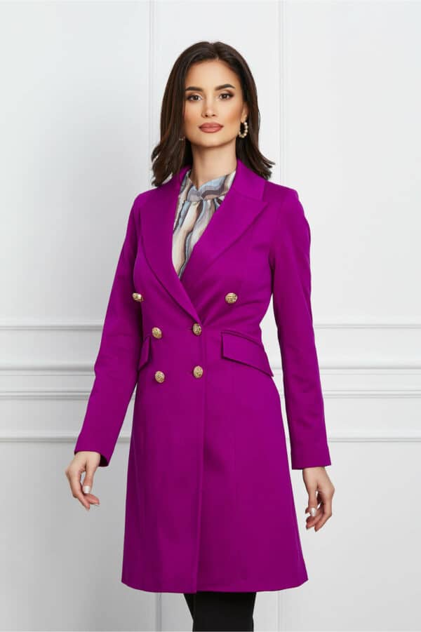 Pardesiu Leonard Collection magenta cu buzunare