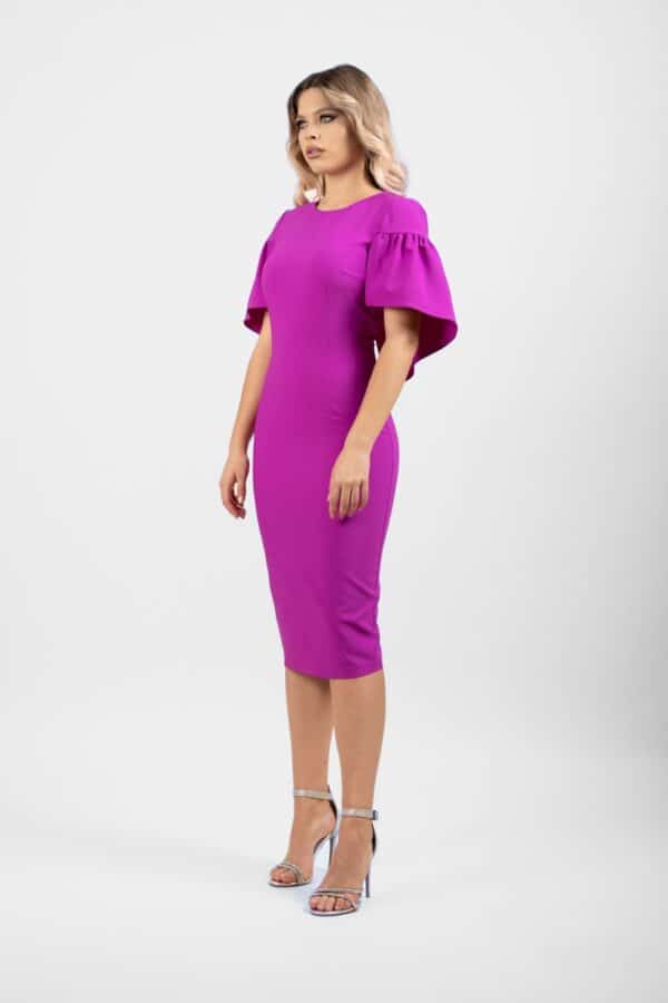 Rochie eleganta conica ca maneca scurta