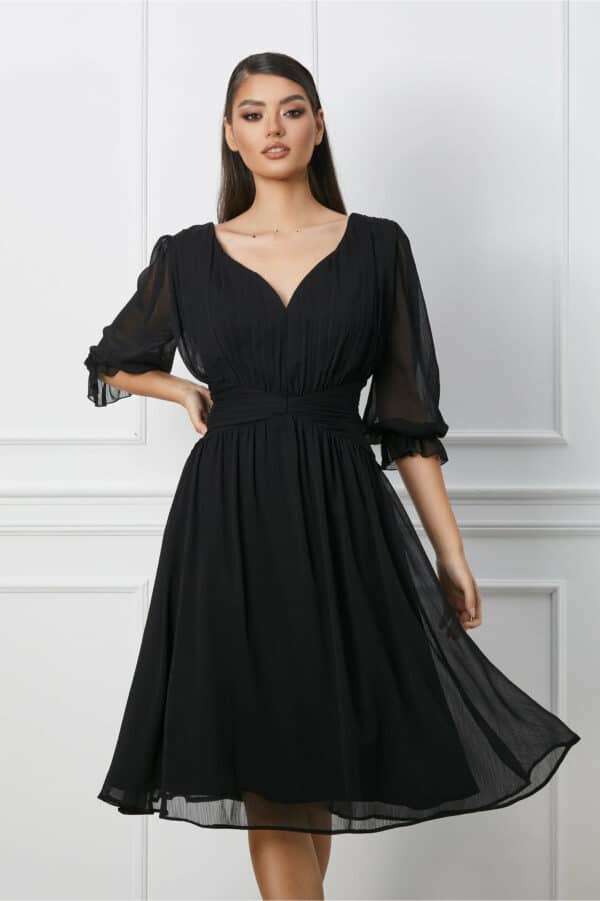 Rochie Mara neagra vaporoasa din voal