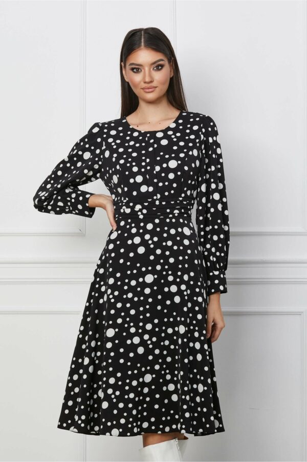 Rochie Mirunea neagra cu buline albe