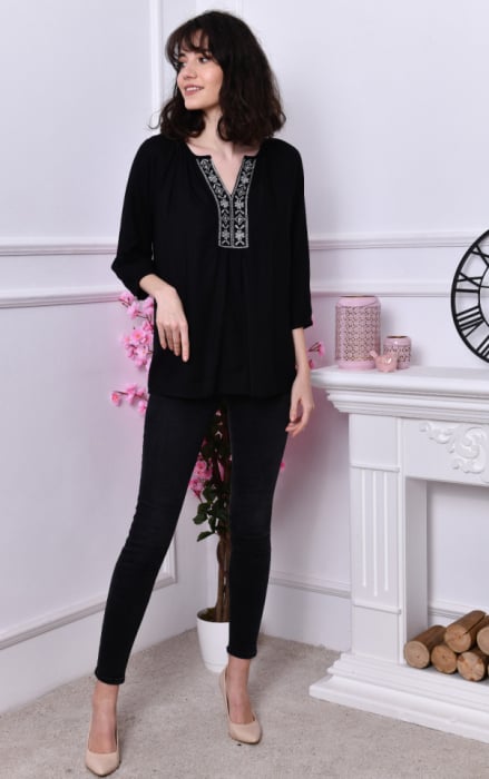 Bluza stilizata traditional cu broderie Clara 2