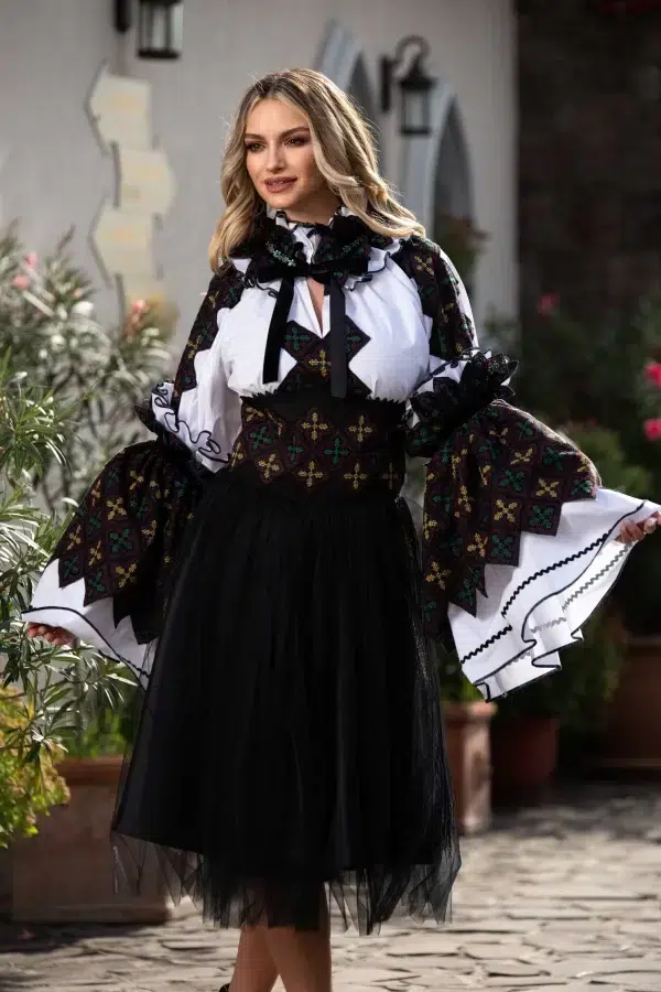 Fusta midi din tulle negru Legendaria by Venezia