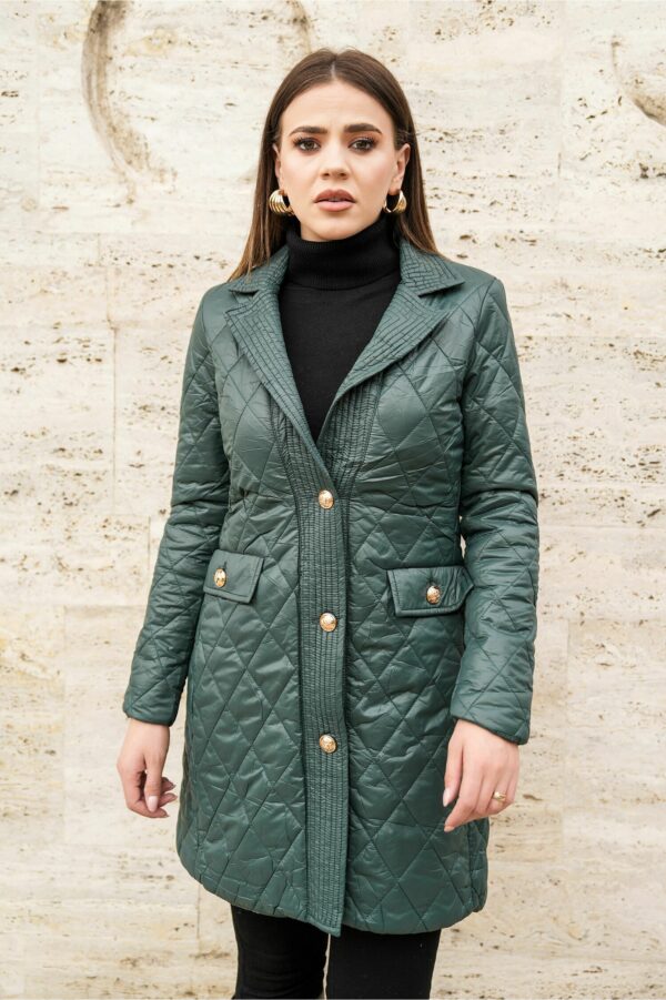 Geaca Betty verde din fas matlasata