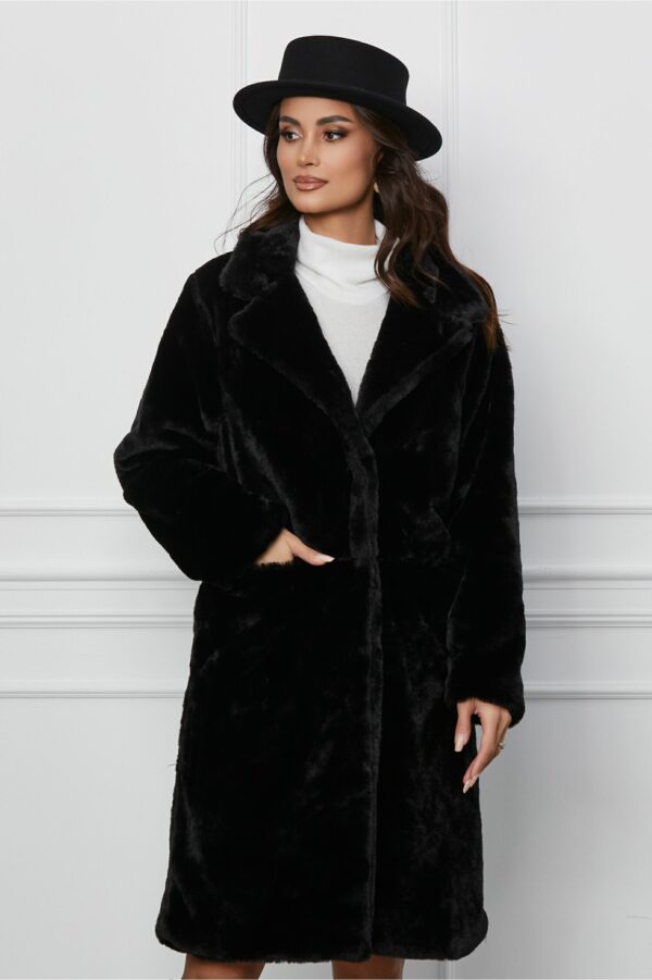 Palton Betty negru din blanita