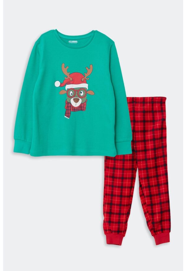 Pijama din bumbac cu tematica de Craciun