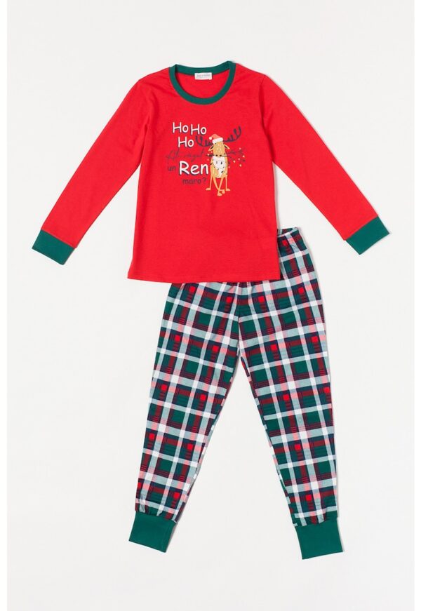 Pijama din bumbac cu tematica de Craciun