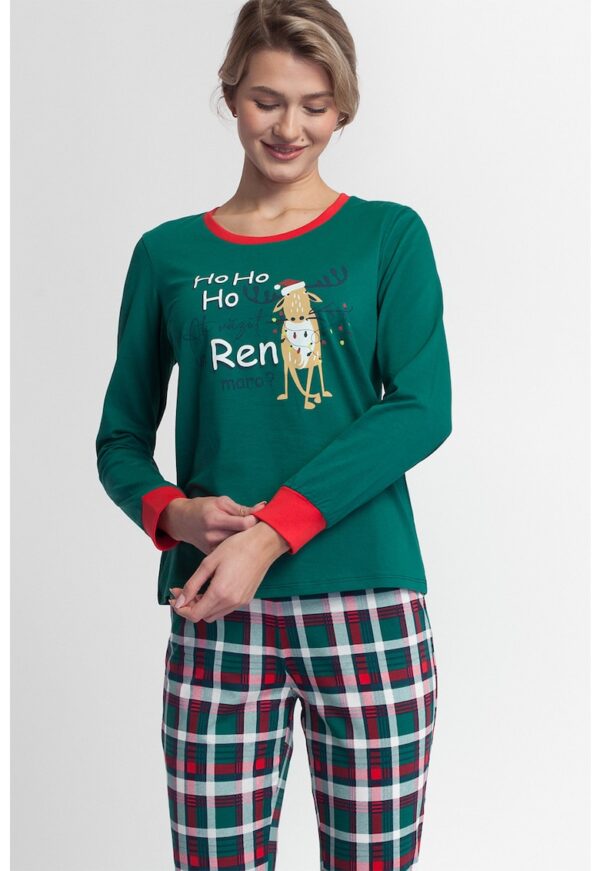 Pijama din bumbac cu tematica de Craciun