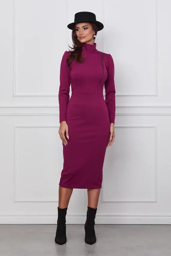 rochie de zi cu fermoar pe bust