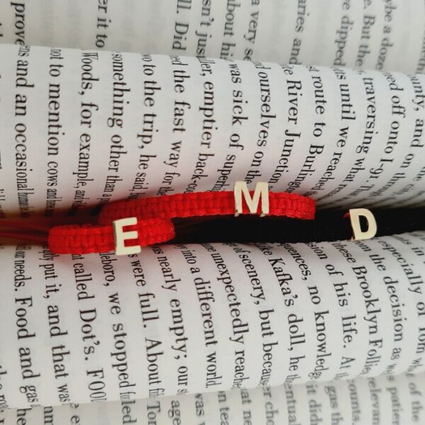 Set Initiale Familie – Aur Galben 14K – Snur impletit reglabil