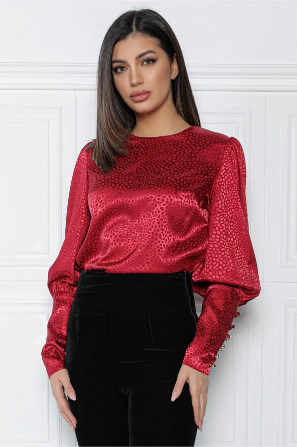 Bluza MBG rosie satinata cu picatele