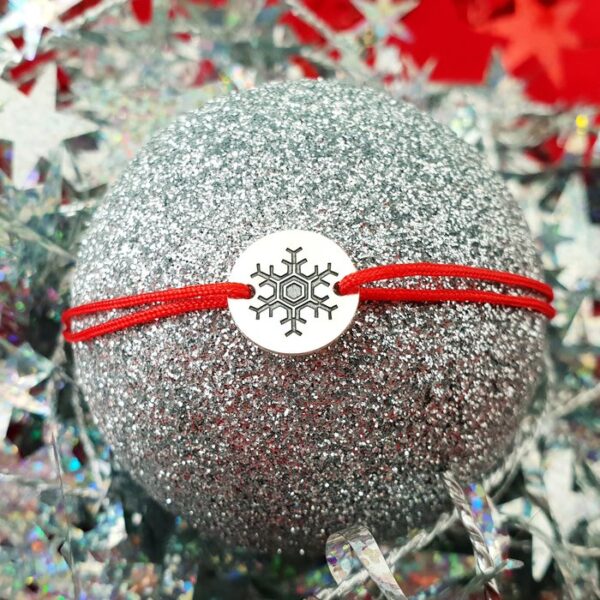 Bratara Craciun – Afara ninge linistit – Argint 925, snur reglabil diverse culori